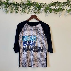 Dear Evan Hansen Baseball Tee Merch Size Medium